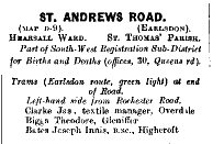 St Andrews Road 1912 Directory